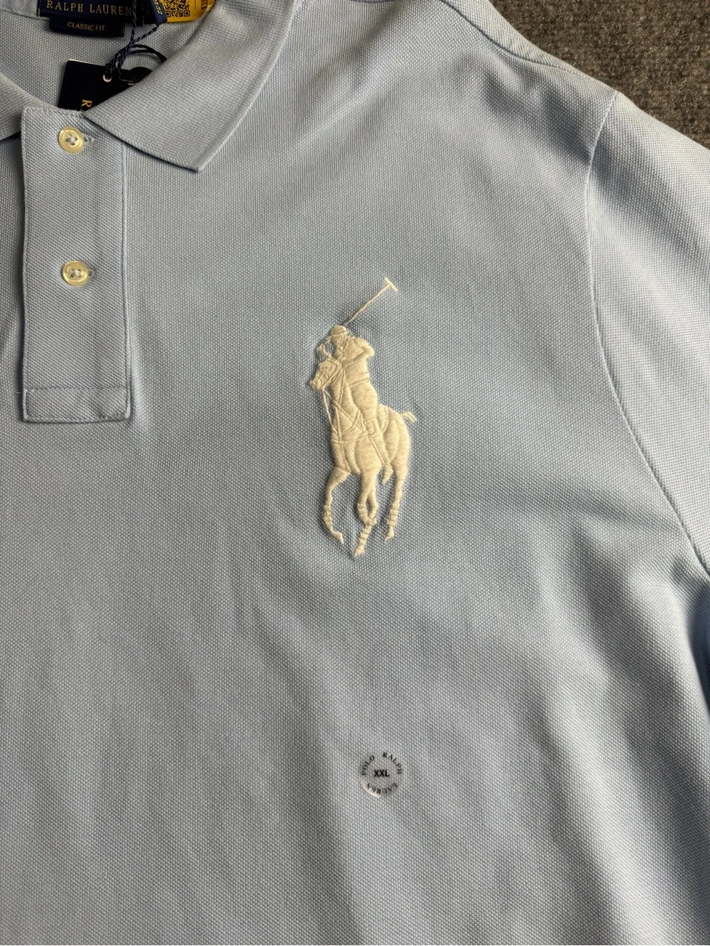 Polo Ralph Lauren Mens XXL Chambray Blue Big Pony Mesh Polo Shirt NWT